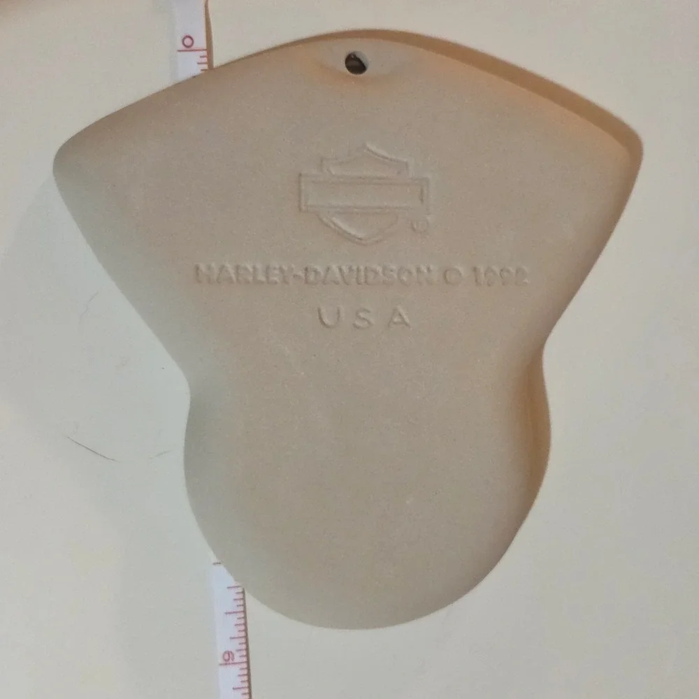 Vintage 1992 Harley Davidson V-Twin Engine Stoneware Cookie Mold USA Made